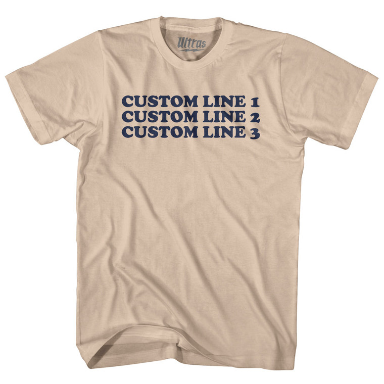Custom Cooper Font Adult Cotton T-shirt - Creme