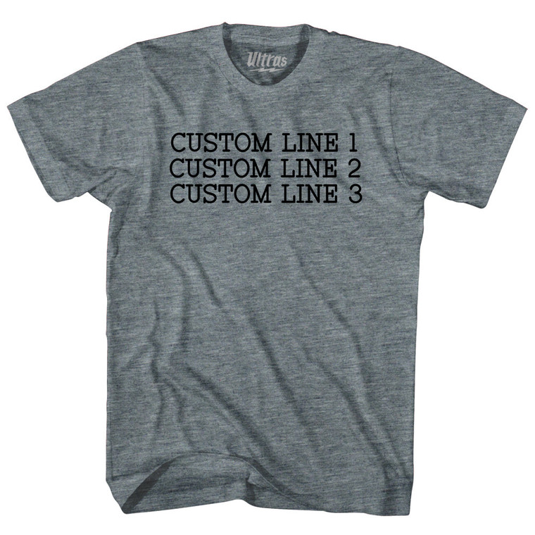 Custom Typewriter Font Youth Tri-Blend T-shirt - Athletic Grey
