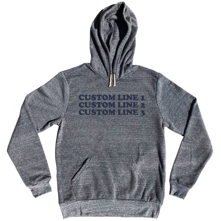 Custom Cooper Font Tri-Blend Hoodie - Athletic Grey