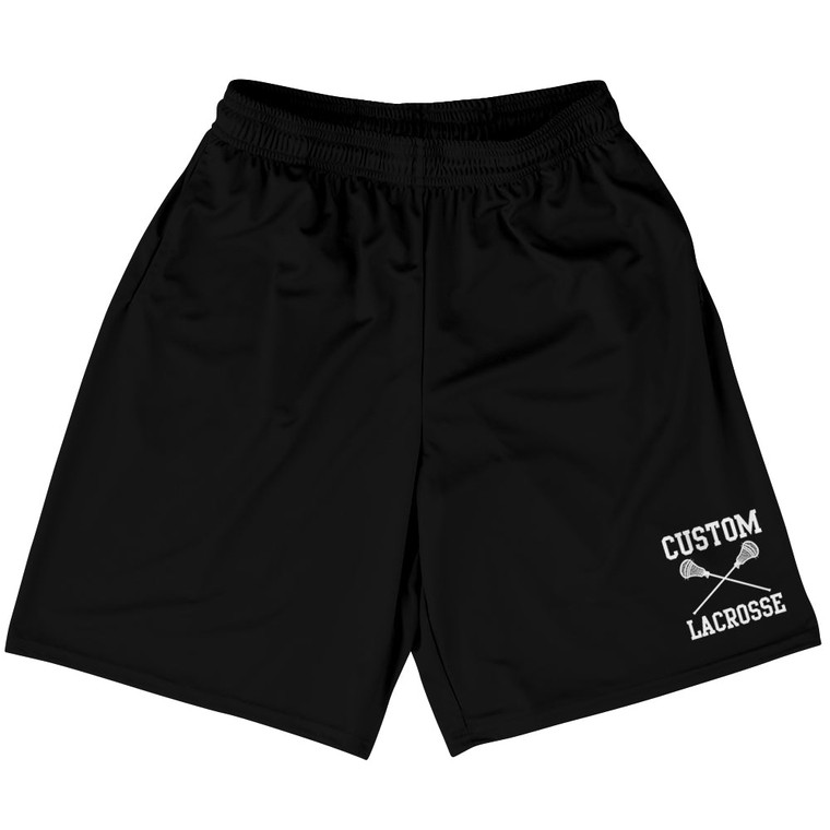 Custom Lacrosse Black Lacrosse Shorts Made In USA