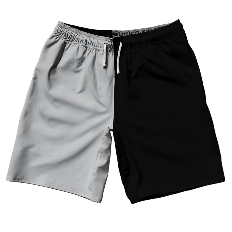 Grey Medium And Black Quad Color 10" Swim Shorts Made In USA