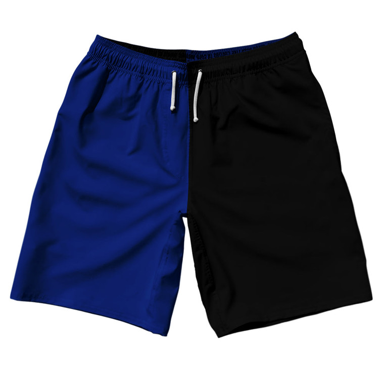 Blue Royal And Black Quad Color 10" Swim Shorts Made In USA