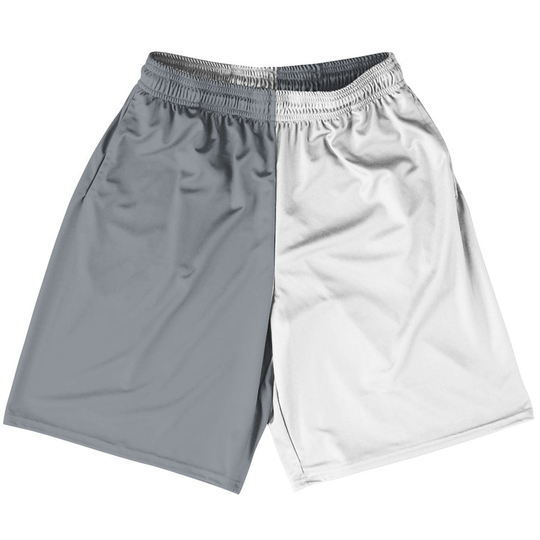 Grey Dark And White Quad Color Lacrosse Shorts Made In USA