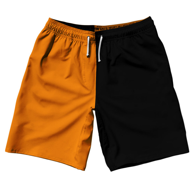 Orange Tennessee And Black Quad Color 10" Swim Shorts Made In USA