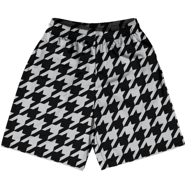 Grey Medium And Black Houndstooth Lacrosse Shorts Made In USA