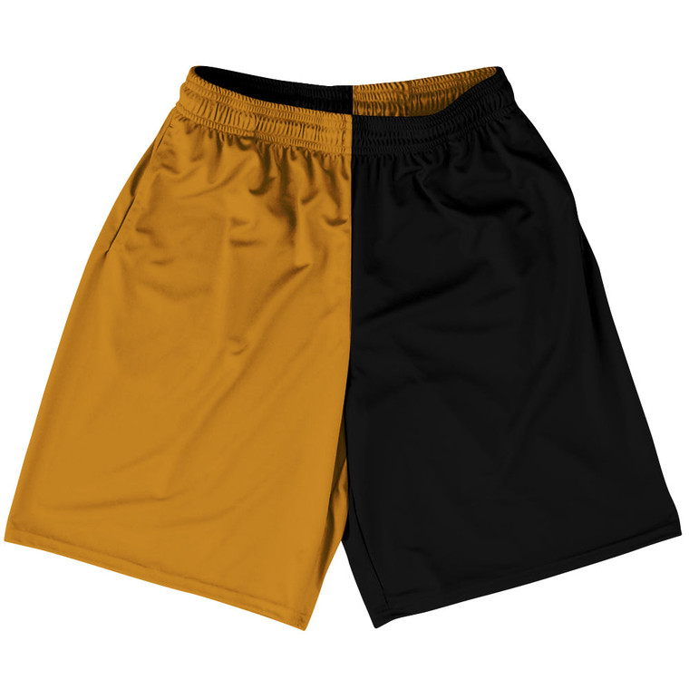 Orange Burnt And Black Quad Color Lacrosse Shorts Made In USA