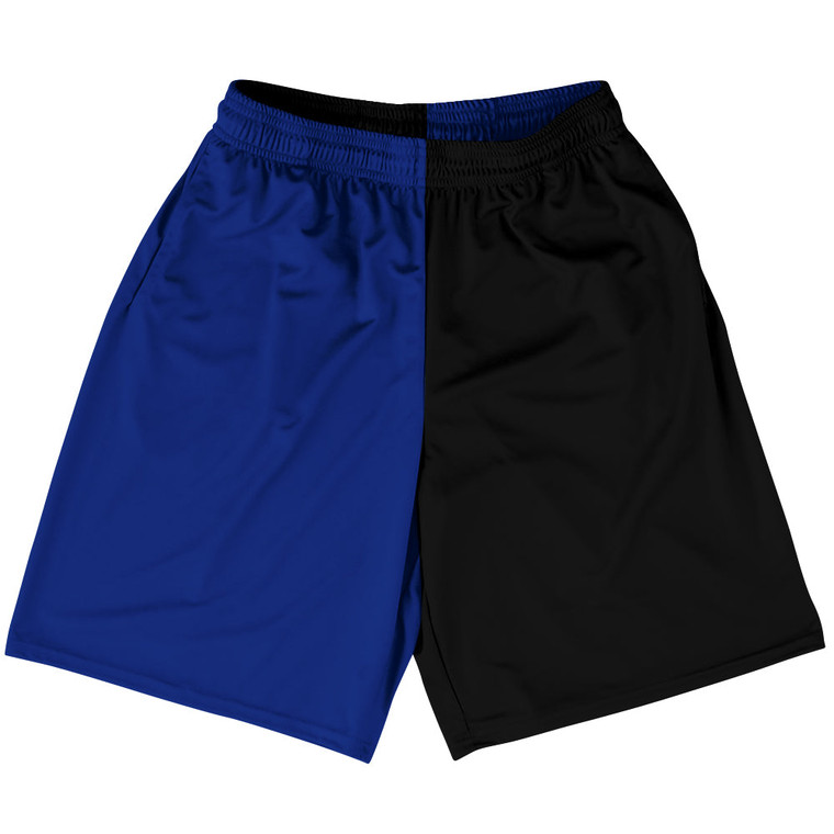 Blue Royal And Black Quad Color Lacrosse Shorts Made In USA