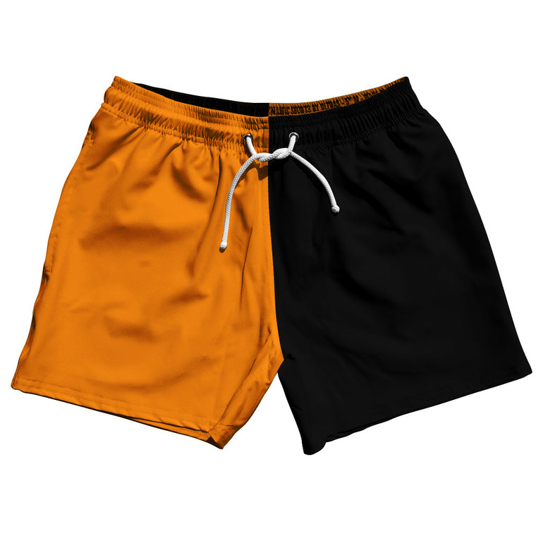 Orange Tennessee And Black Quad Color 5" Swim Shorts Made In USA