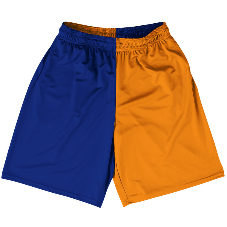 Blue Royal And Tennessee Orange Quad Color Lacrosse Shorts Made In USA