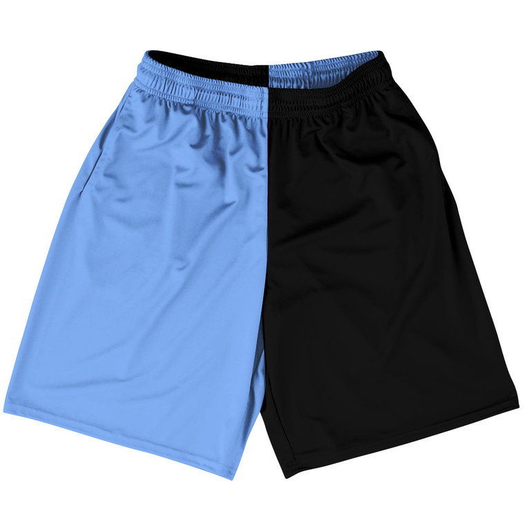 Blue Carolina And Black Quad Color Lacrosse Shorts Made In USA