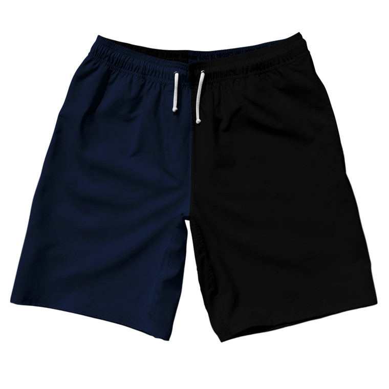 Blue Navy And Black Quad Color 10" Swim Shorts Made In USA