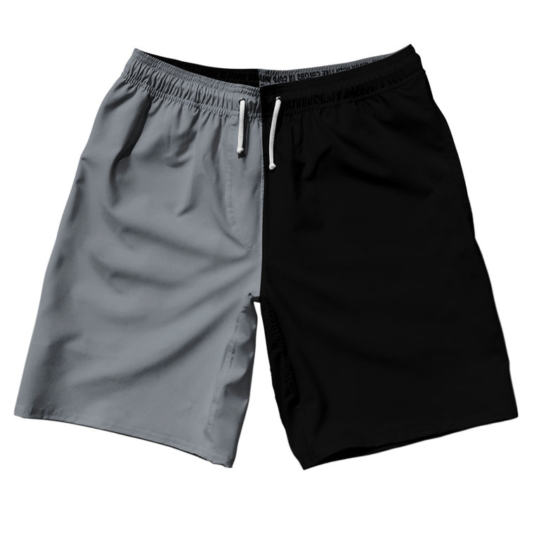 Grey Dark And Black Quad Color 10" Swim Shorts Made In USA