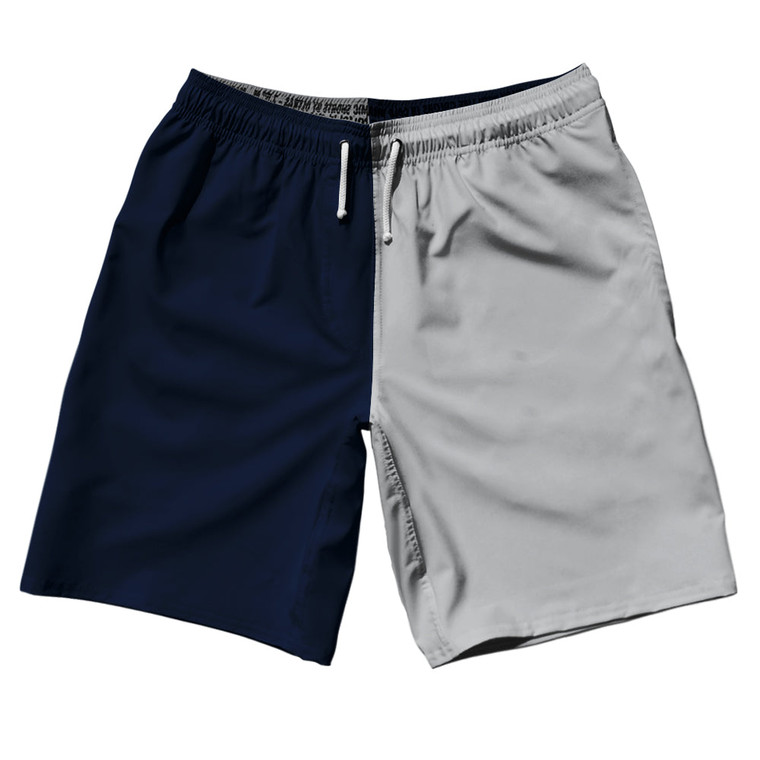 Blue Navy And Grey Medium Quad Color 10" Swim Shorts Made In USA