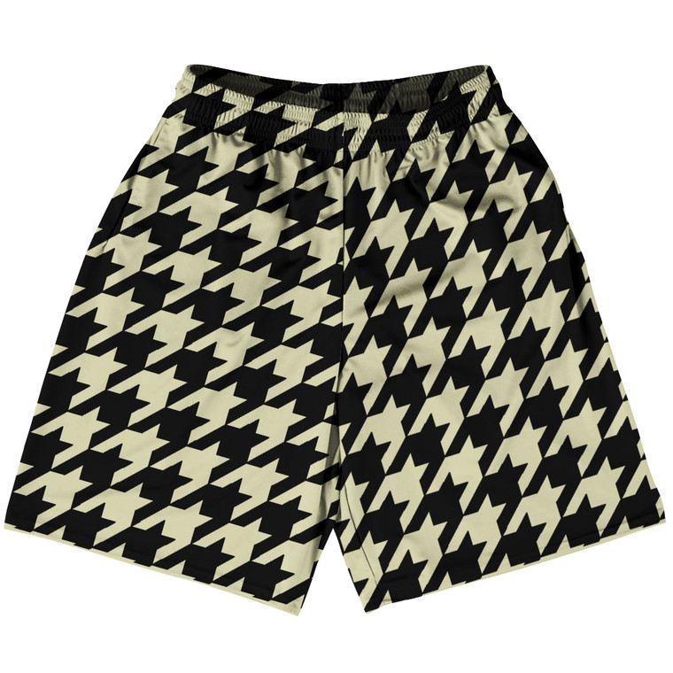 Vegas Gold And Black Houndstooth Lacrosse Shorts Made In USA