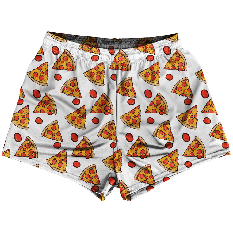 Pizza Slice White Womens & Girls Sport Shorts End Made In USA