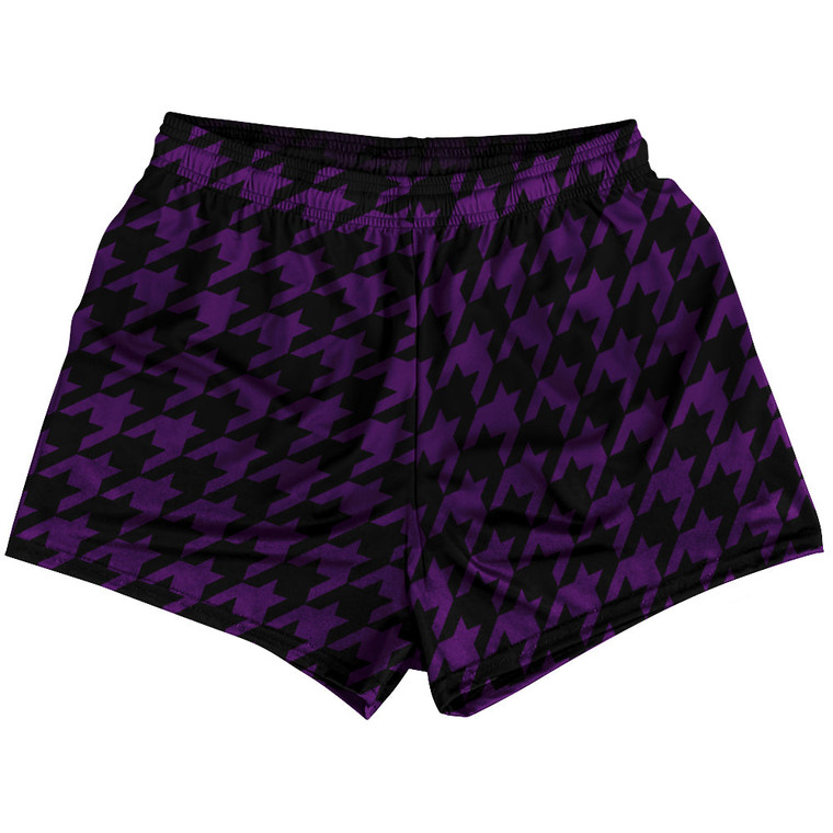 Purple Medium And Black Houndstooth Womens & Girls Sport Shorts End Made In USA