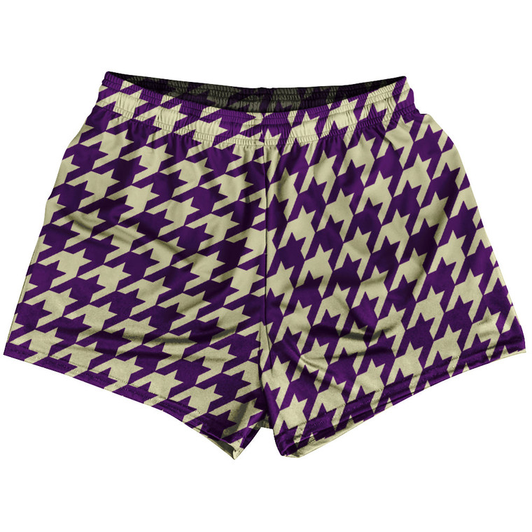 Purple Medium And Vegas Gold Houndstooth Womens & Girls Sport Shorts End Made In USA