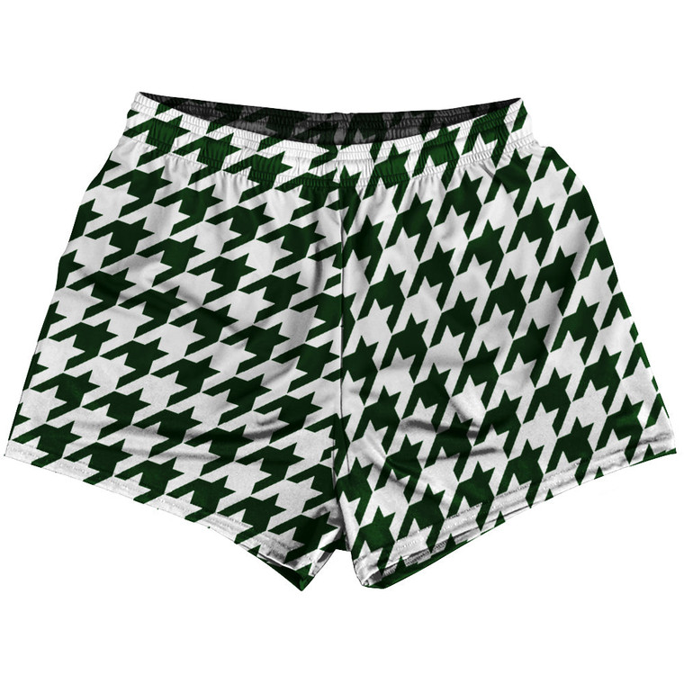 Green Forest And White Houndstooth Womens & Girls Sport Shorts End Made In USA