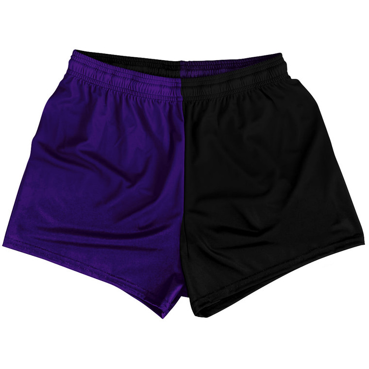 Purple Lakers And Black Quad Color Womens & Girls Sport Shorts End Made In USA