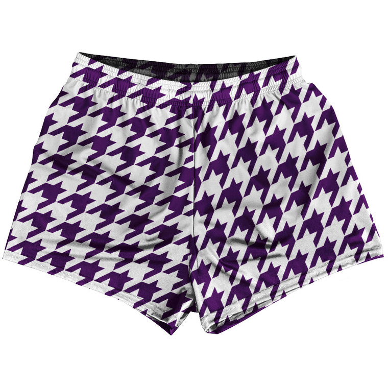 Purple Medium And White Houndstooth Womens & Girls Sport Shorts End Made In USA