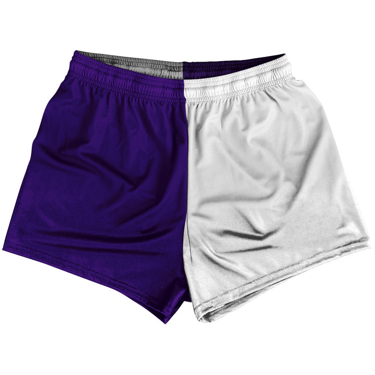 Purple Lakers And White Quad Color Womens & Girls Sport Shorts End Made In USA