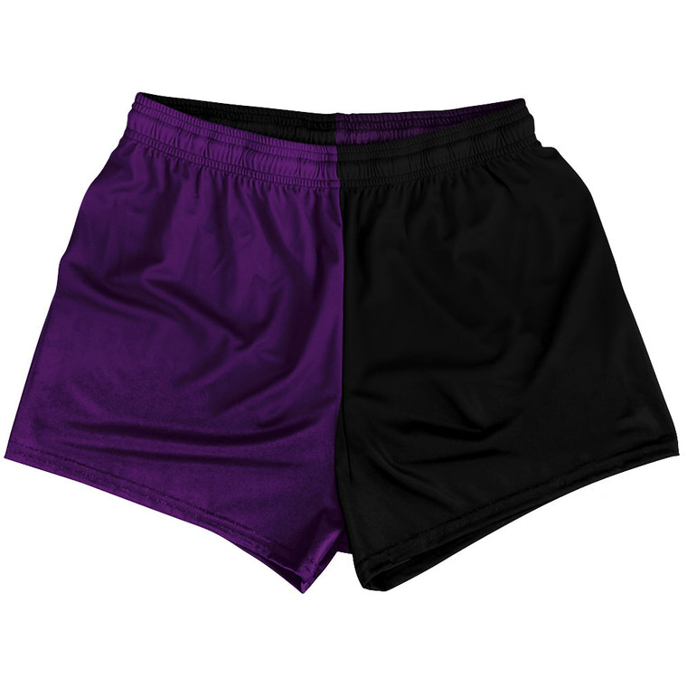 Purple Medium And Black Quad Color Womens & Girls Sport Shorts End Made In USA