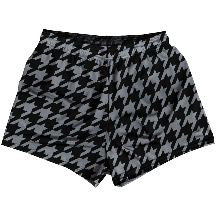 Grey Dark And Black Houndstooth Womens & Girls Sport Shorts End Made In USA