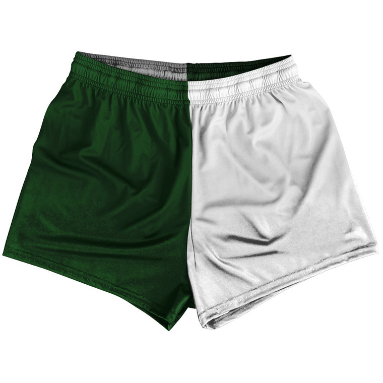 Green Hunter And White Quad Color Womens & Girls Sport Shorts End Made In USA