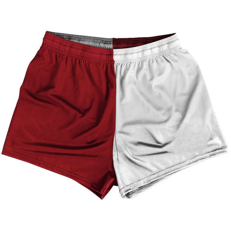 Red Cardinal And White Quad Color Womens & Girls Sport Shorts End Made In USA