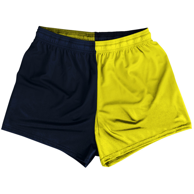 Blue Navy And Yellow Bright Quad Color Womens & Girls Sport Shorts End Made In USA