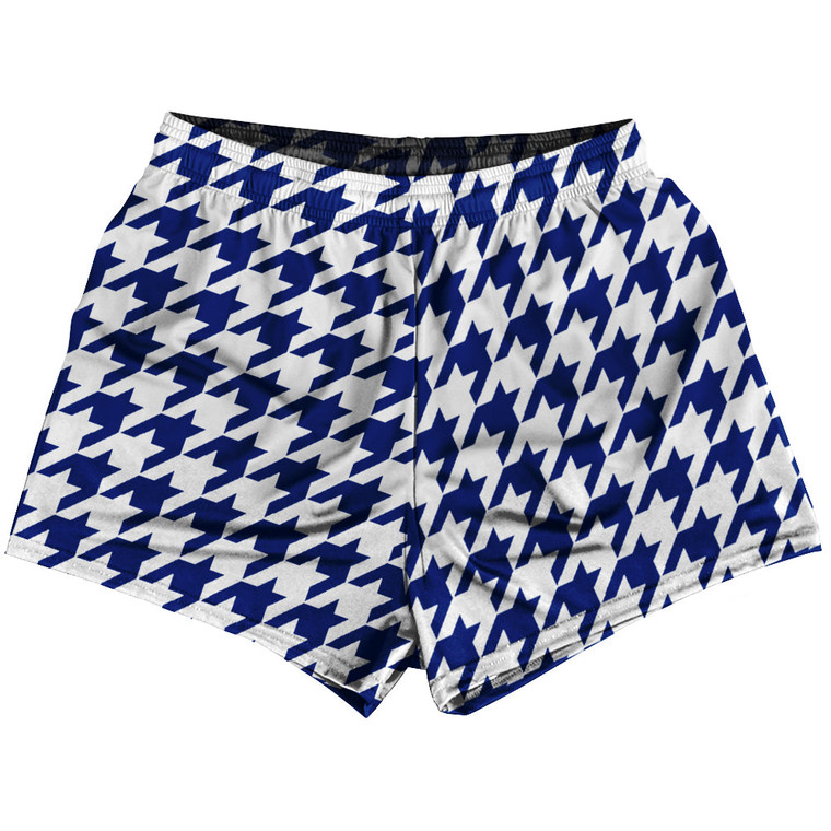Blue Royal And White Houndstooth Womens & Girls Sport Shorts End Made In USA