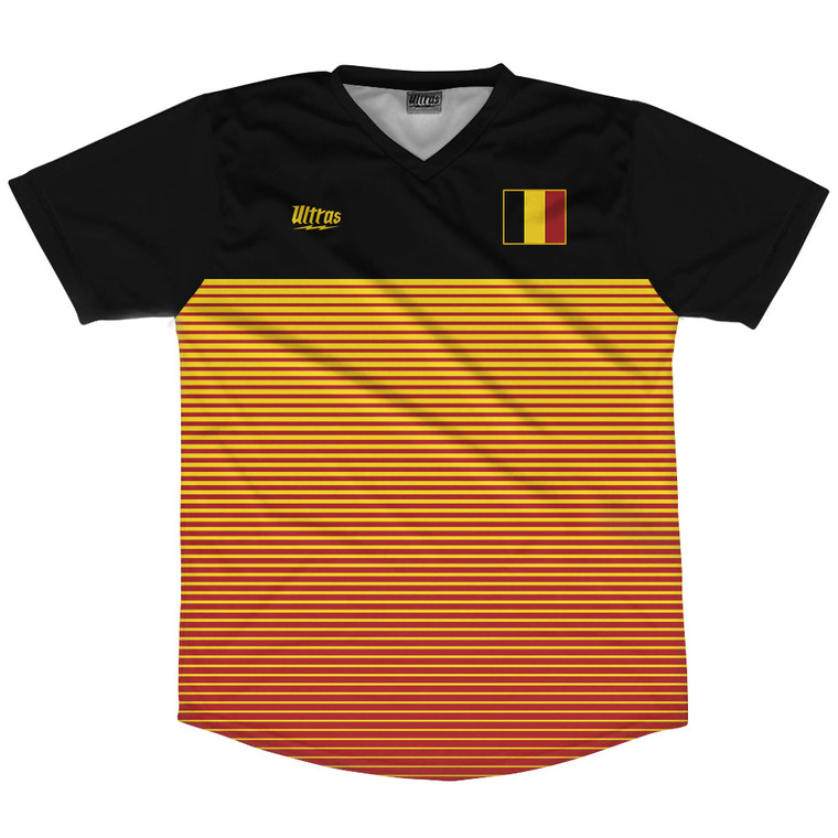 Belgium Rise Soccer Jersey Made In USA - Black Red