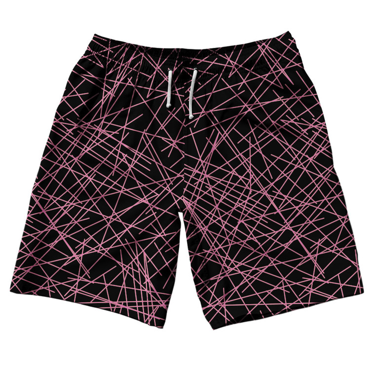 Laser Show 10" Swim Shorts Made in USA - Bright Pink