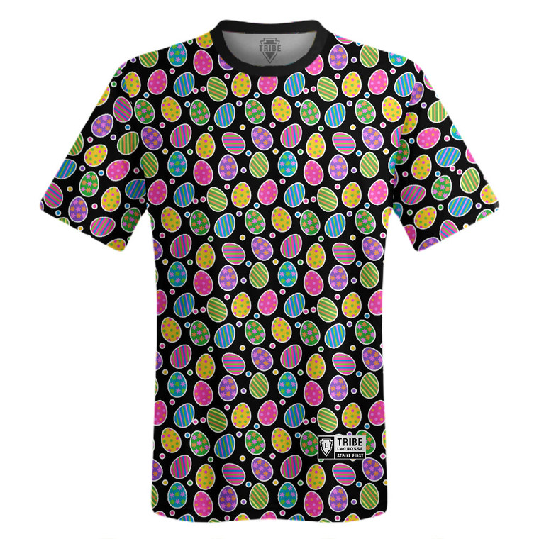 Easter Egg Lacrosse Shooter Shirt - Black Yellow White