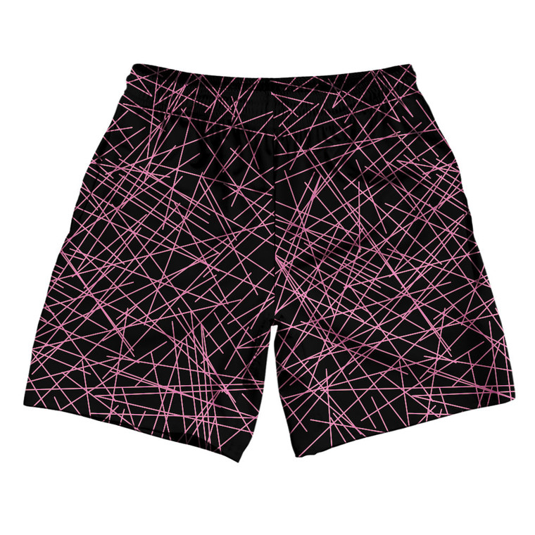Laser Show Athletic Running Fitness Exercise Shorts 7" Inseam Shorts Made In USA - Bright Pink