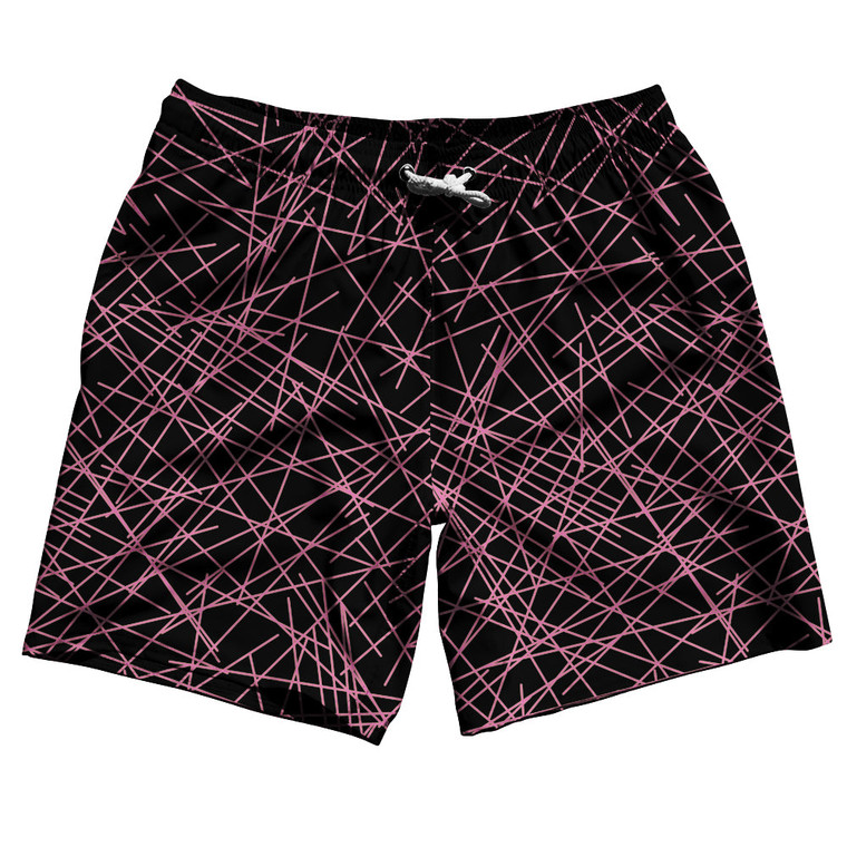 Laser Show Swim Shorts 7" Made in USA - Bright Pink