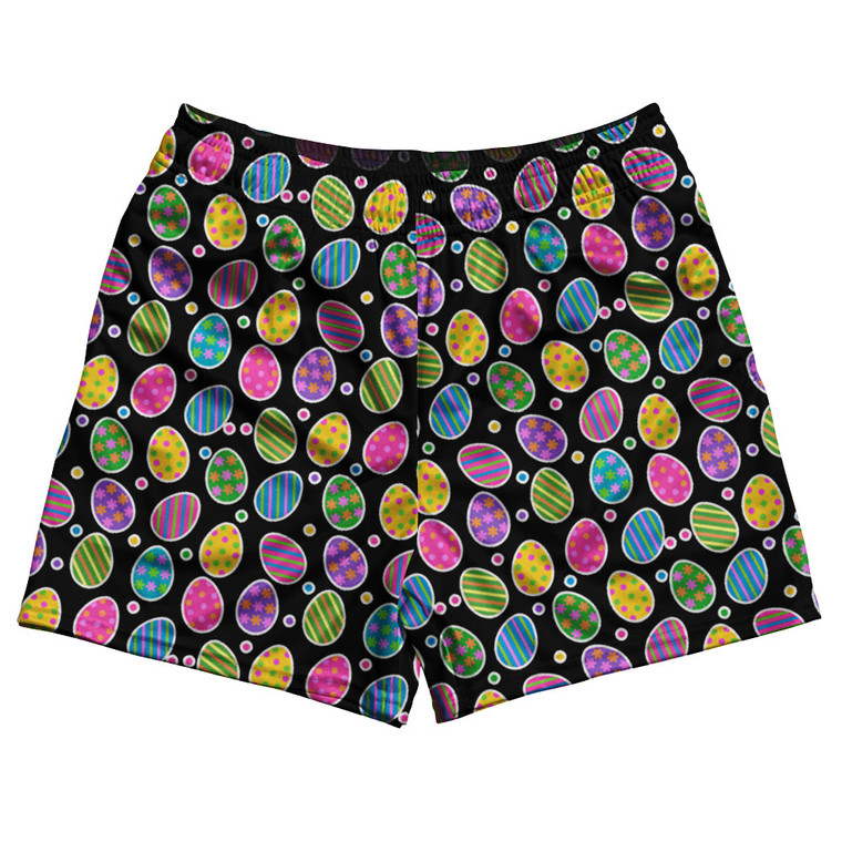 Easter Egg Rugby Gym Short 5 Inch Inseam With Pockets Made In USA - Black Yellow White
