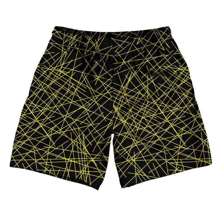 Laser Show Athletic Running Fitness Exercise Shorts 7" Inseam Shorts Made In USA - Bright Yellow