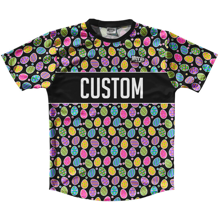 Easter Egg Custom Running Shirt Track Cross Made In USA - Black Yellow White