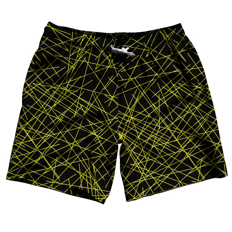 Laser Show Swim Shorts 7" Made in USA - Bright Yellow