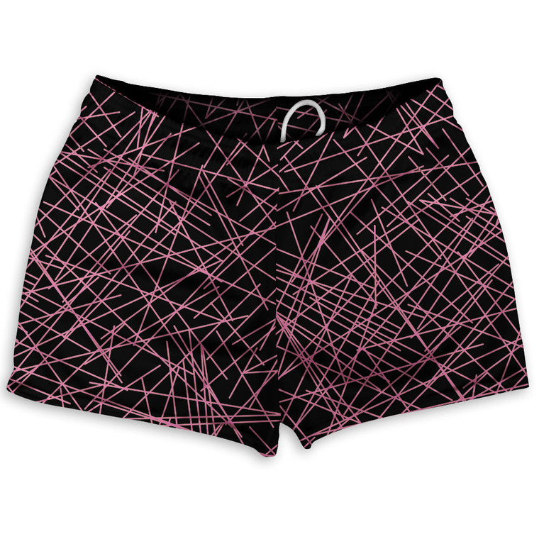 Laser Show Shorty Short Gym Shorts 2.5" Inseam Made In USA - Bright Pink