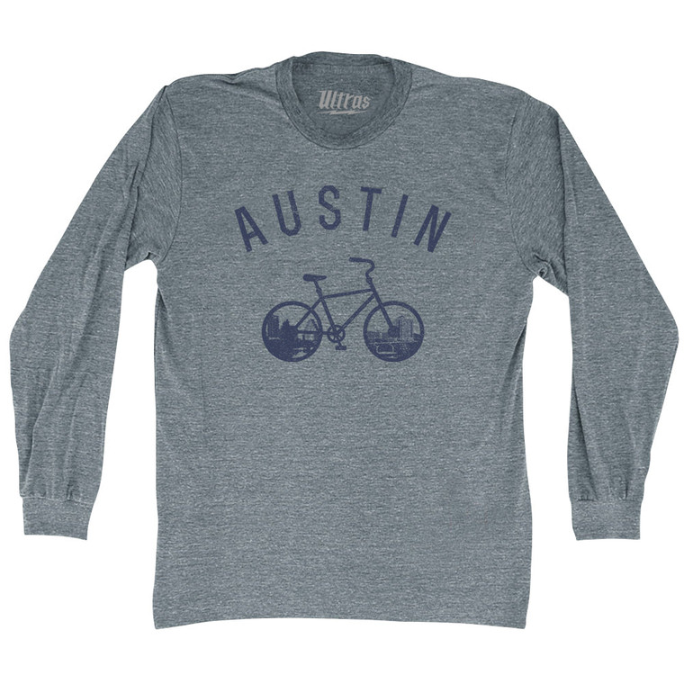 Austin Bike Adult Tri-Blend Long Sleeve T-shirt - Athletic Grey