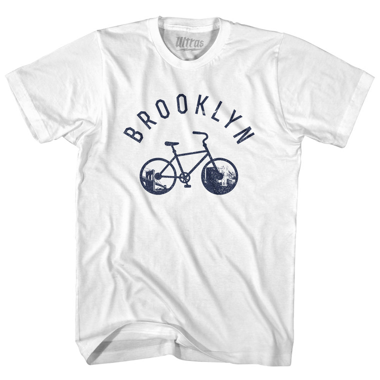Brooklyn Bike Adult Cotton T-shirt - White
