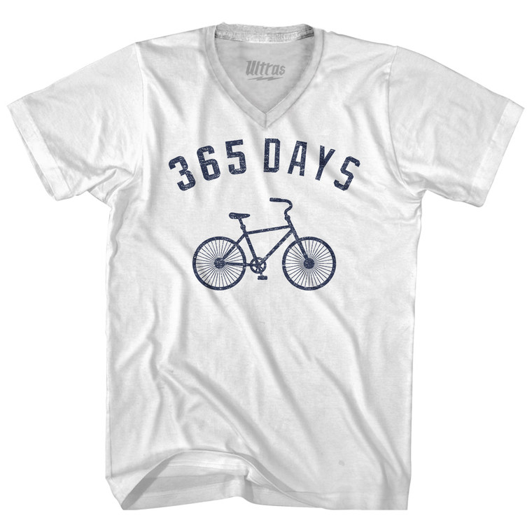 365 Days Bike Adult Tri-Blend V-neck T-shirt - White