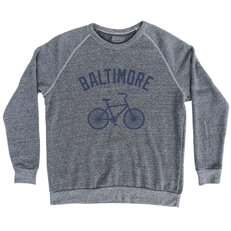 Baltimore Bike Adult Tri-Blend Sweatshirt - Athletic Grey