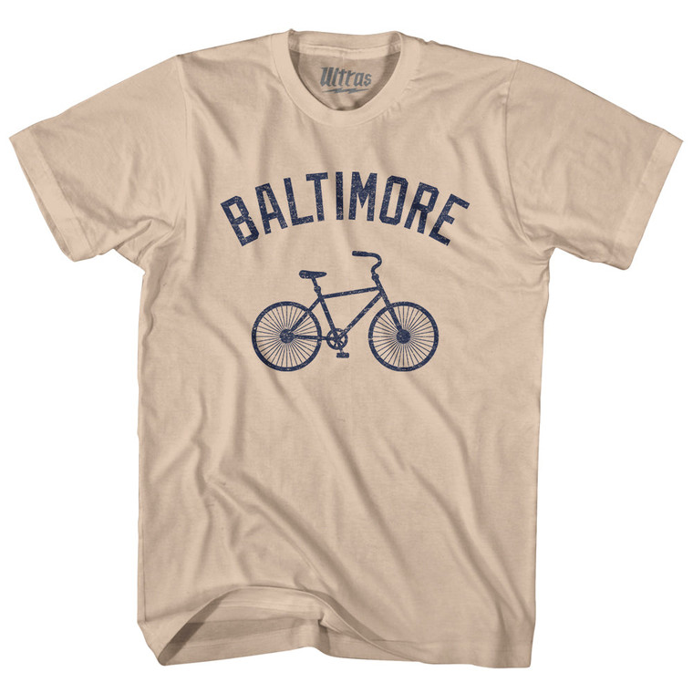 Baltimore Bike Adult Cotton T-shirt - Creme