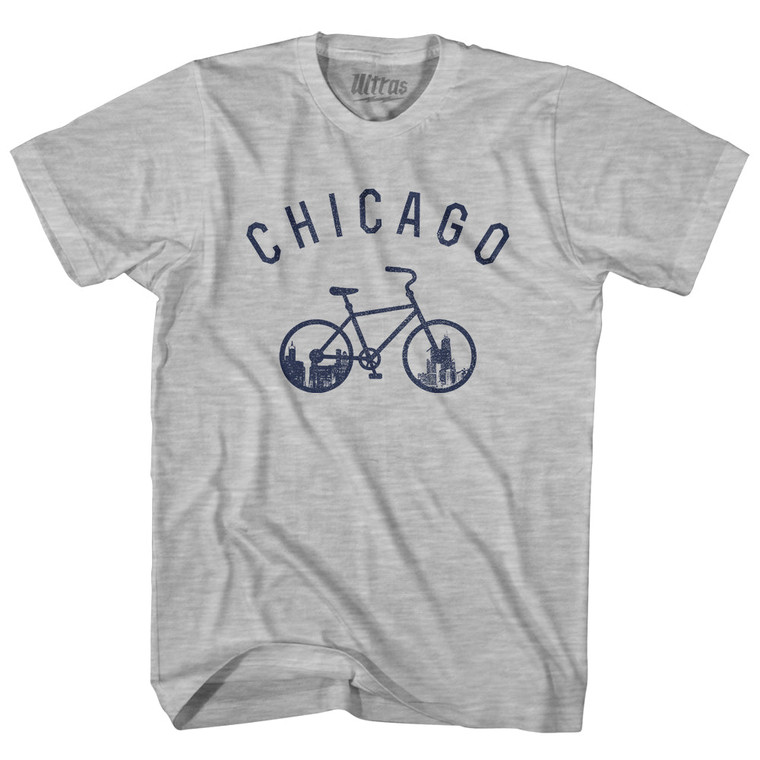 Chicago Bike Womens Cotton Junior Cut T-Shirt - Grey Heather