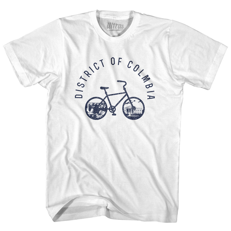 District Of Columbia Bike Adult Cotton T-shirt - White