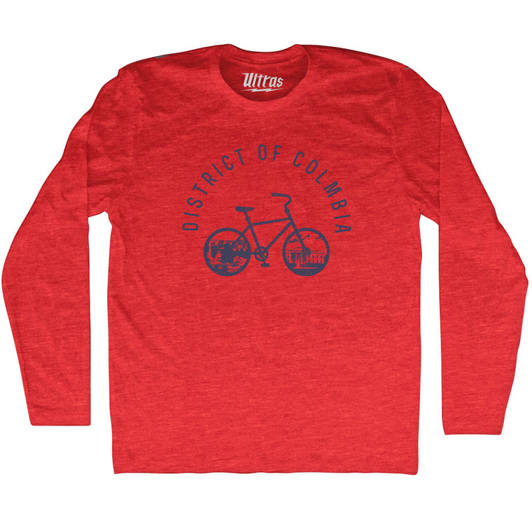 District Of Columbia Bike Adult Tri-Blend Long Sleeve T-shirt - Athletic Red District Of Columbia Bike Adult Tri-Blend Long Sleeve T-shirt - Athletic Red