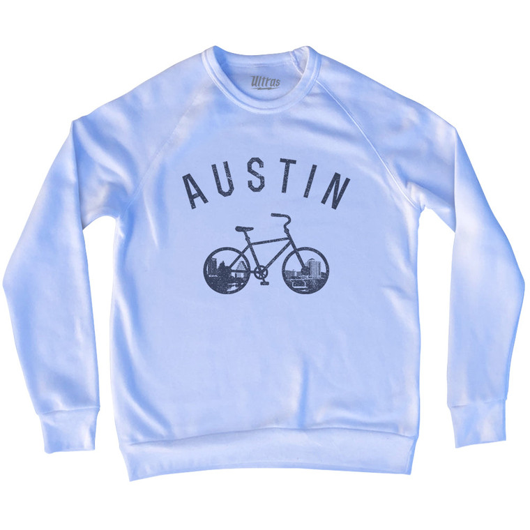 Austin Bike Adult Tri-Blend Sweatshirt - White